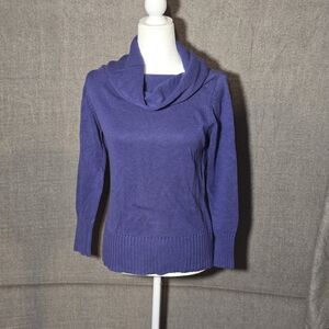 Country Shop Cowl Neck Purple Sweater Silk Cashmere Blend Size Medium